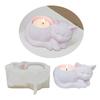 Sleeping Cat Candlestick Resin Mould DIY Casting Moulds Animal Candle Holder Silicone Molds for Table Decorations