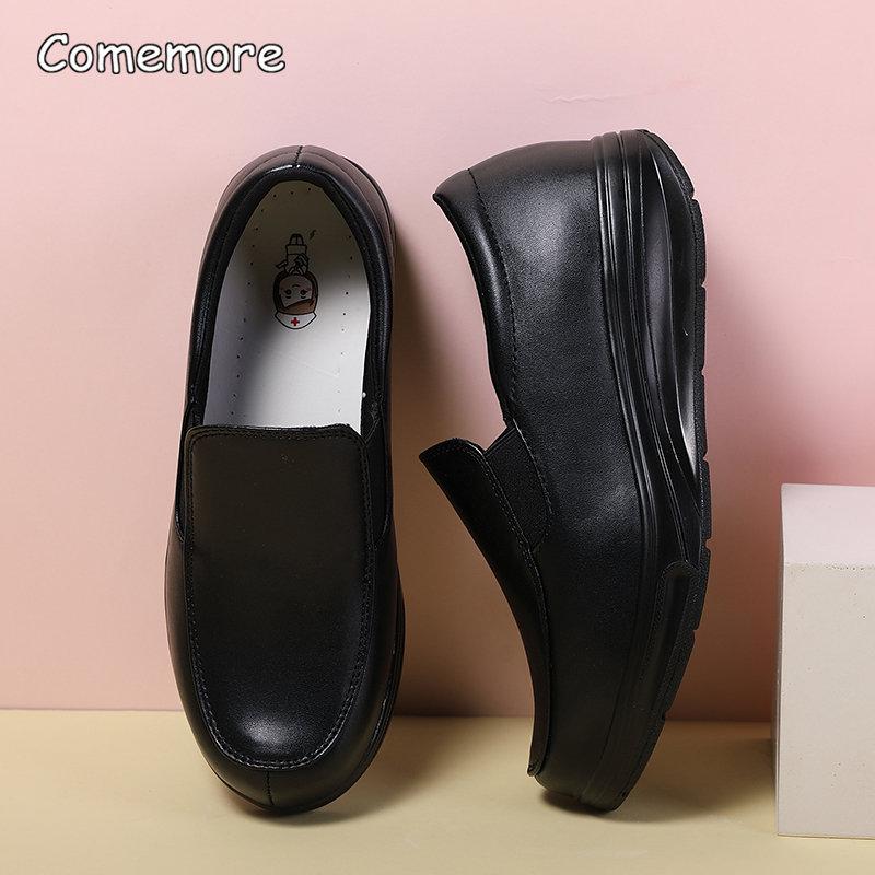 Fashion Comemore Sneakers Women Nurse White Shoes Comfortable Walking Shoes Breathable Female Flats Footwear Platform Slip-On Loafers 42
