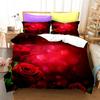 Red Rose Romantic Valentine's Day Floral Duvet Cover for Women Girls Valentine's Day Gift  Flowers Print Quilt Cover Room Decor