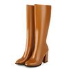 Zipper Knee High Boots Women Elegant Casual Heels Women's High Boot Green White Black Long Shoes Lady Big Size 45 Waterproof