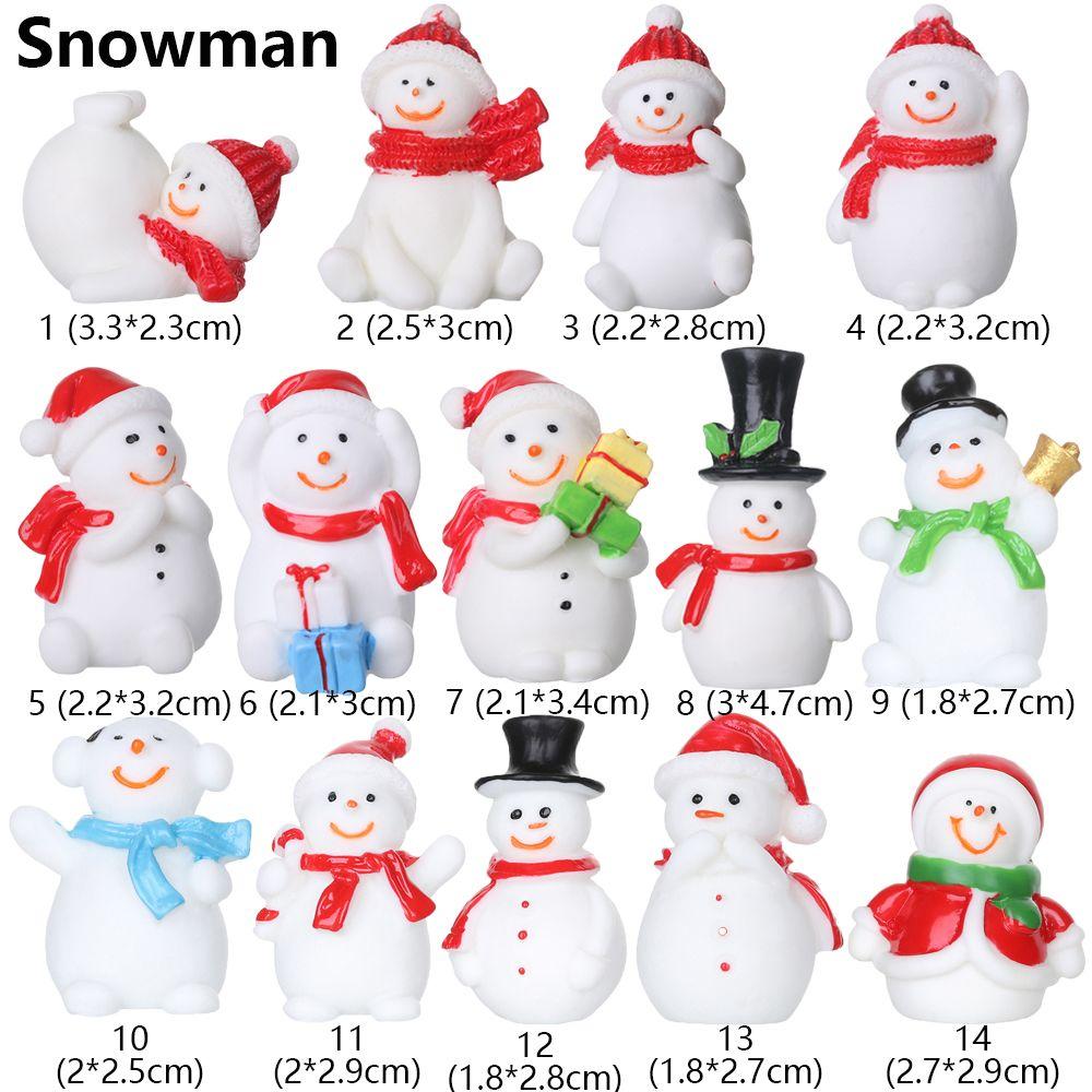 Toys Bonsai Decor Fairy Garden Deer Santa Claus Miniature Snowman Christmas Figurines Xmas Tree