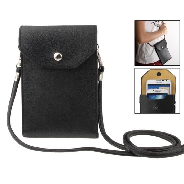 Sac Étui Housse Pour Tablettes Et Smartphone Simili-Cuir Universel Pour => HTC DESIRE 510 4G (HTC A11) (2014) > Noir