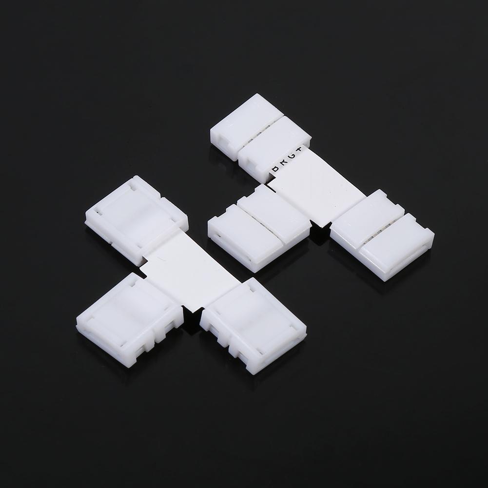 5Pcs Solderless 4pin Clip On Connectors Adapters for 10mm RGB 5050 LED Strip Light (T Shape)
