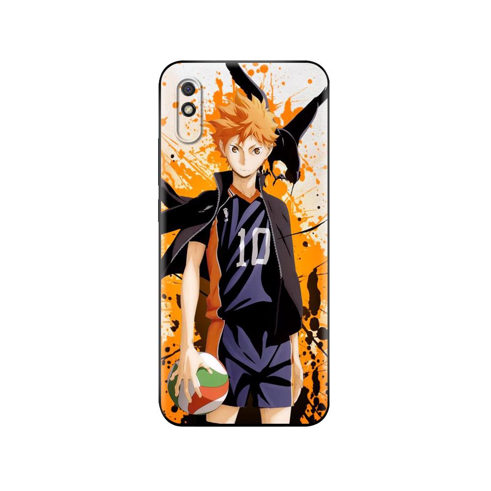 Black Tpu Case For Xiaomi Redmi 7A 8 8A 9 9A 9C Case Redmi Note 8T 8 Pro T Note 9 9S 9 Pro Haikyuu Hinata Attacks Anime Bling