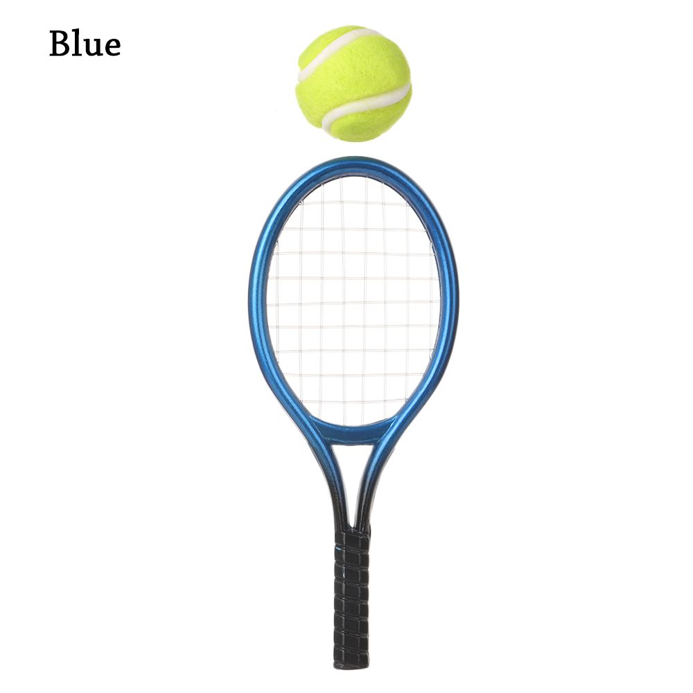 Garden Gift Sport Tennis Model Miniature Tennis Racket Mini Tennis Racket&Ball Doll House Tennis