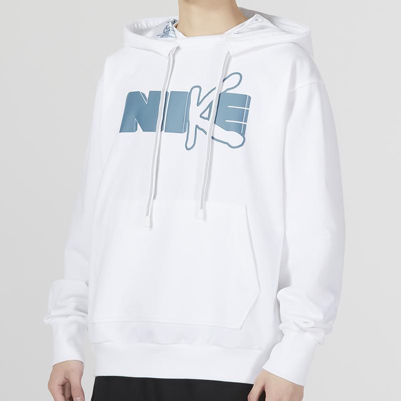 Nike DF Standard Issue PO Hoodie Premium Letter Print Sport Casual Men Hoodie White DV9502-100