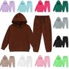 Winter Children Hooded Tracksuit  Boys Girls Clothing Suit Solid Plush Sweatershirt and Pants