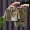 Boys Spring Suit Spring and Autumn Corduroy Sports Two-piece Suit