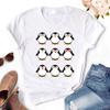 Kawaii Penguin Print Women T-shirts Summer Casual Short Sleeves O-Neck Tshirts Ladies Female Tee Tops