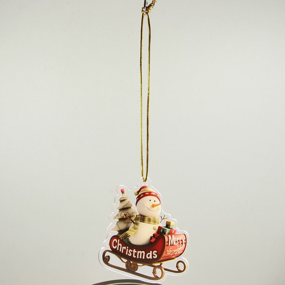 6Pcs Santa Acrylic Cartoon Pendant Snowman Christmas Tree Hanging Ornament  Home