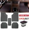 5pcs Car Floor Mats Universal Waterproof Front Rear Full Set Auto Carpet Rugs Leather Car Carpet Accessories Interior