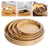 Multipurpose Tea Food Dish Simple Drink Platter Food Tray Wooden Round Tray Home Decoration