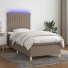VidaXL Slat Bed Base with Mattress and LED, Upholstered Bed, Single Bed, Adult Bed for Interior Bedroom, 3135561