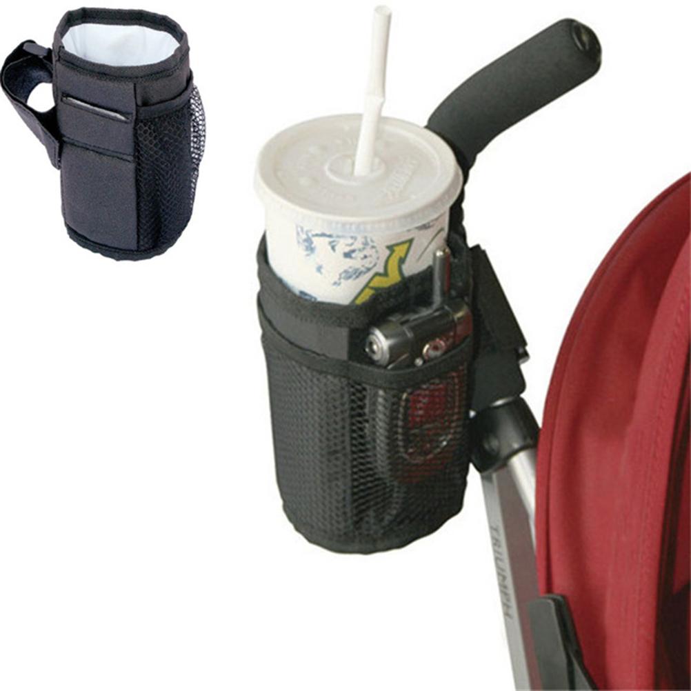 Creative Stroller Drink Cup Holder Pocket Insulated Soft Keys And Phone Holder Pram Straw For Most Strollers