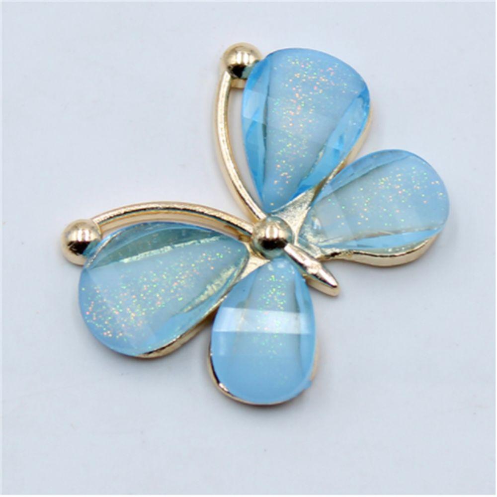 10Pcs/Set  Cute Colorful Butterfly Costume Decoration Alloy Stained Glass Buckle DIY Jewelry Accessories Wedding Card DIY Decor