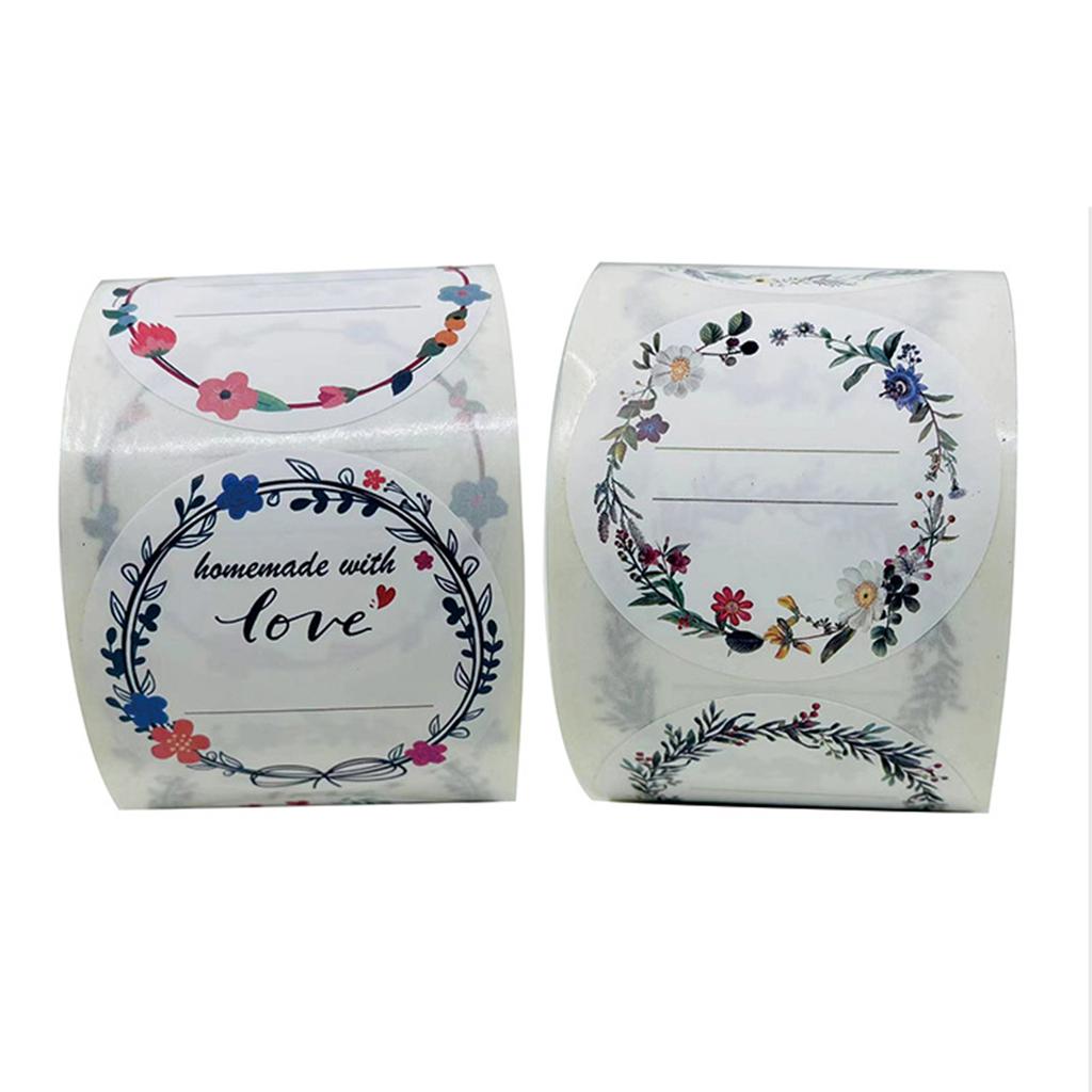 Self-Adhesive Labels 5cm Round Stickers Canning Labels Jar Labels Food Labels Cosmetics Labels Writeable Label for Craft