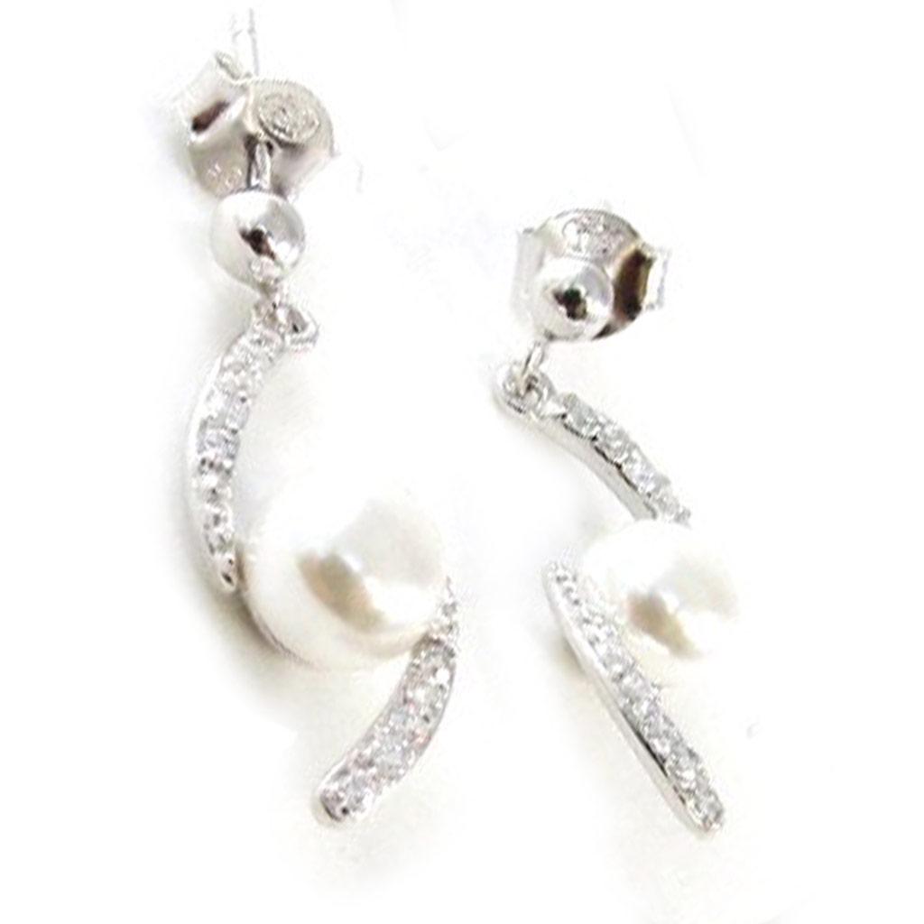 Les Trésors De Lily [I9852] - Silver Earrings 'Sissi' Silver White (rhodium-plated) - 25x10 Mm