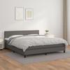 VidaXL Divan Bed with Mattress Grey 160x200 Cm Faux Leather - Model 3141015