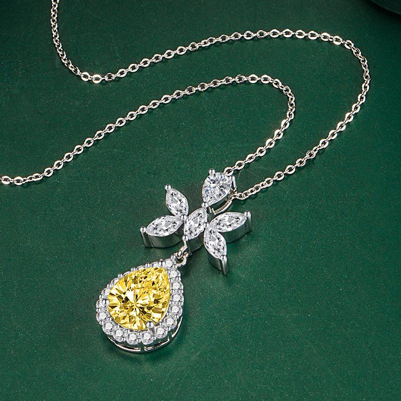 BELLA BOX Paraiba Pear Shape Pendant Necklace Multiple Colour Fashion Wedding Engagement Jewelry