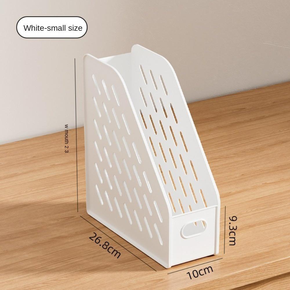 Large Capacity Bookend Stand Hollowed-out File Document Organizer Rack  for Home Office