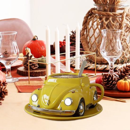 Beetle Shaped Coffee Mug Handmade Resin Beetle Tea Cup Home Office Decor Coffee Mug Gift for Car Fans Beetle Lovers