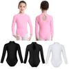 Girls Long Sleeves Mock Neck Ballet Dance Clothes Gymnastics Leotard Jumpsuit Unitard Ballerina Dancewear