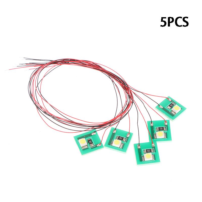 5Pcs Pre Wired Warm White Smd 3528 Led Lamp Light Set 12V ~ 18V For Model Railway Trains 1Set=5Pcs