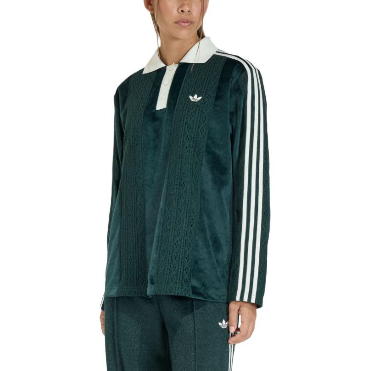 Adidas Originals FW25 Long Sleeve Jersey Comfortable Soft Sports Striped Football Shirt Women Tops KS7796