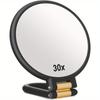Magnifying Handheld Mirror Travel Folding Hand Held Mirror Double Sided Makeup Mirror With 30x Magnification