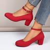 Women High Heels Shoes Round Toe New Sandals Thick Heel Pink Woman Shoes Elegant Comfortable Pumps Zapatos De Mujer