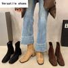 Vintage Women Slim Ankle Boots Fashion Elegant Square Toe Shoes Autumn High Heel Women's Short Booties