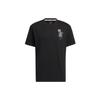 Neo X Keith Haring Cartoon Earth Print Short Sleeve T-Shirt Men Tops Black HD7269