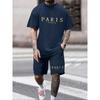 Fashion Casual Vacation Summer Men's Suit 3D Printed Sportswear Short-sleeved Suit Oversized Round Neck T-shirt Shorts 2-piece