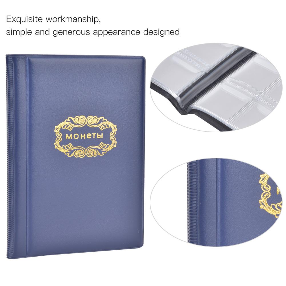 120 Pockets 10 Pages Coin Album Collection Book Mini Size Money Collecting HolderBlue
