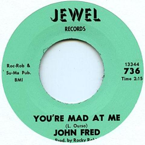 7inch Record JOHN FRED - You're Mad At Me / Lenne JEWEL736 Jewel 1964 UK Rock