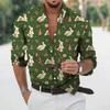 Spring Autumn Men Long Sleeve 3D Digital Print Christmas Shirt Men Casual Cardigan Shirt Tops