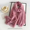2023 Autumn/Winter Women's Retro Pure Cotton & Linen Monochrome Shawl Scarf