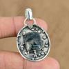 Anniversary Gift For Her Natural Solar Moss Agate Gemstone Pendant 925 Silver