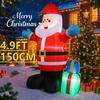 4.9FT Xmas Holiday Inflatable Yard Decor Giant Santa Claus LED Christmas Decoration Ornament Festive Toy Gift Christmas Supplies