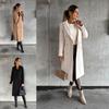 2023 Women's Double-Breasted Woolen Coat - Long Sleeve, Autumn/Winter