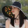 Women's Wide Brim Sun Hat with Wind Lanyard  Foldable Floppy Hat Reversible Summer Beach Roll Up Cap Sun Hat Breathable Packable UV Sun Protection Cap