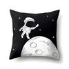 Astronaut Polyester Pillow Case Style Floral Print Peach Leather Velvet Pillow Case Creative Moon Car Waist Cushion Cover