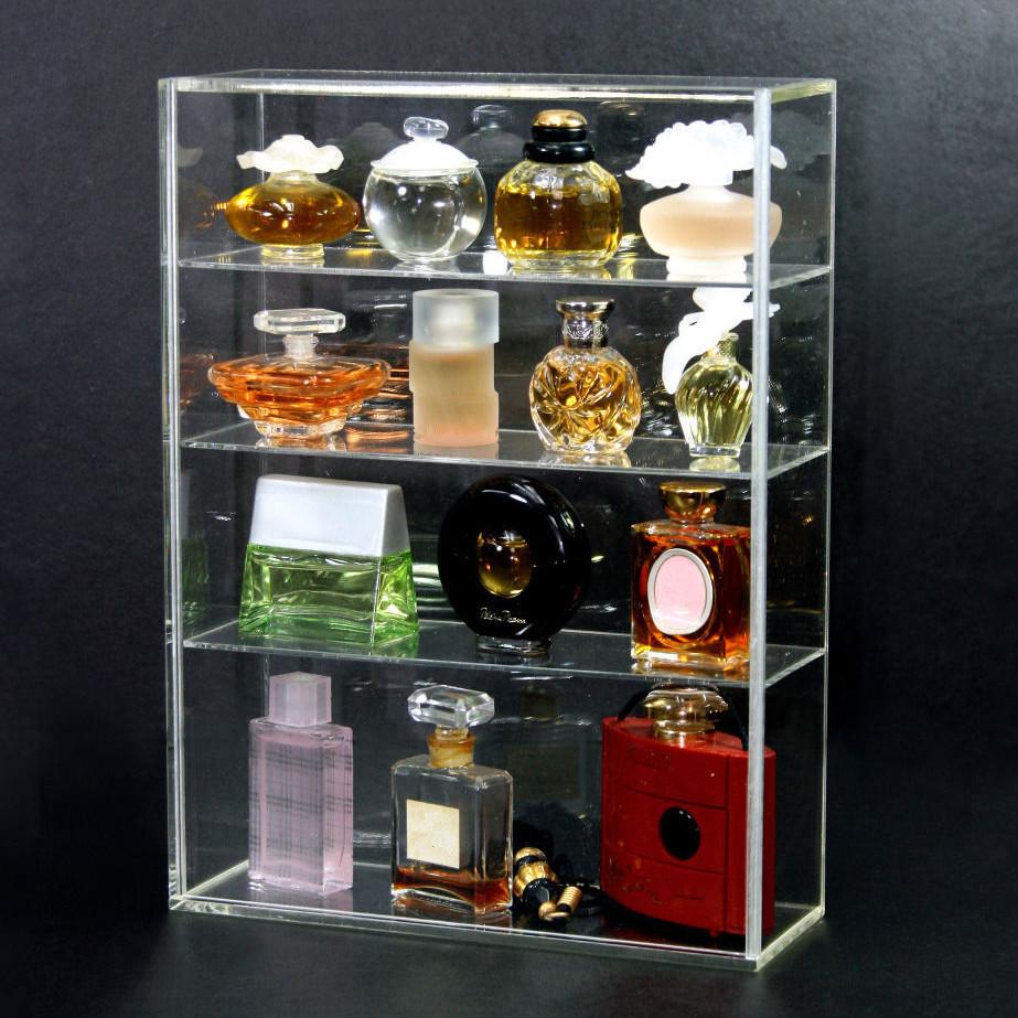 Transparent Four-layer Acrylic Display Box Show Case Sliding Door For Mini Perfume Bottle Storage
