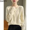 Women's Fashion Casual Fall Winter Solid Color Print Long Sleeve V-Neck Sweaters
