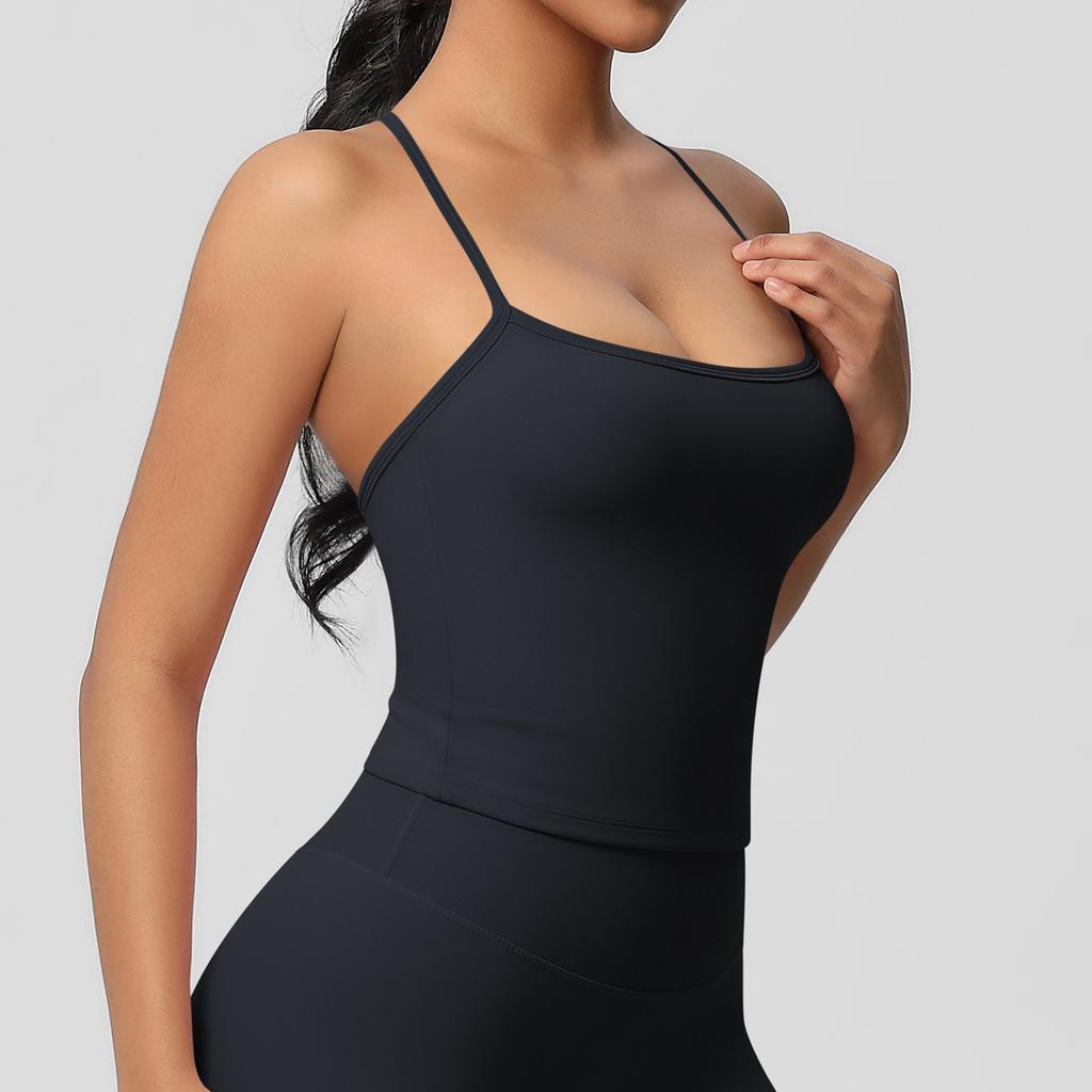 Double Sided Brushed Solid Color Tight Back Long Sports Bra, Running Fitness Yoga Suit, Vest For Women