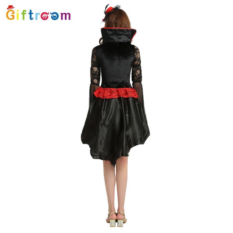 Halloween Adult Costume Stand-Up Collar Vampire Witch Game Uniform Temptation Stage Costume