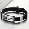 Fashion Wristband Black Punk Titanium Steel Men Bracelets Bangles