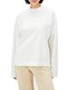 Mira Owen ST Long 09WCT224140 White High-Neck 3-Needle T-Shirt Women's