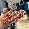 Christmas Keychain Cartoon Teddy Bear Pendant Shopping Mall Holiday Event Decoration Christmas Bank Company Small Gift