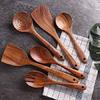 Latest Handmade Wooden Non-Stick Serving and Cooking Spoon Kitchen Tools Utensil, Set of 6